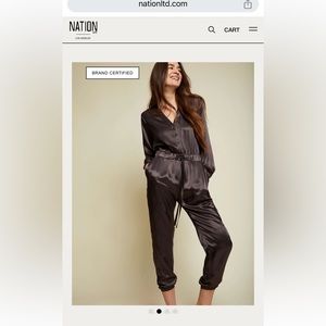 Nation LTD satin jumpsuit, small. NWT!